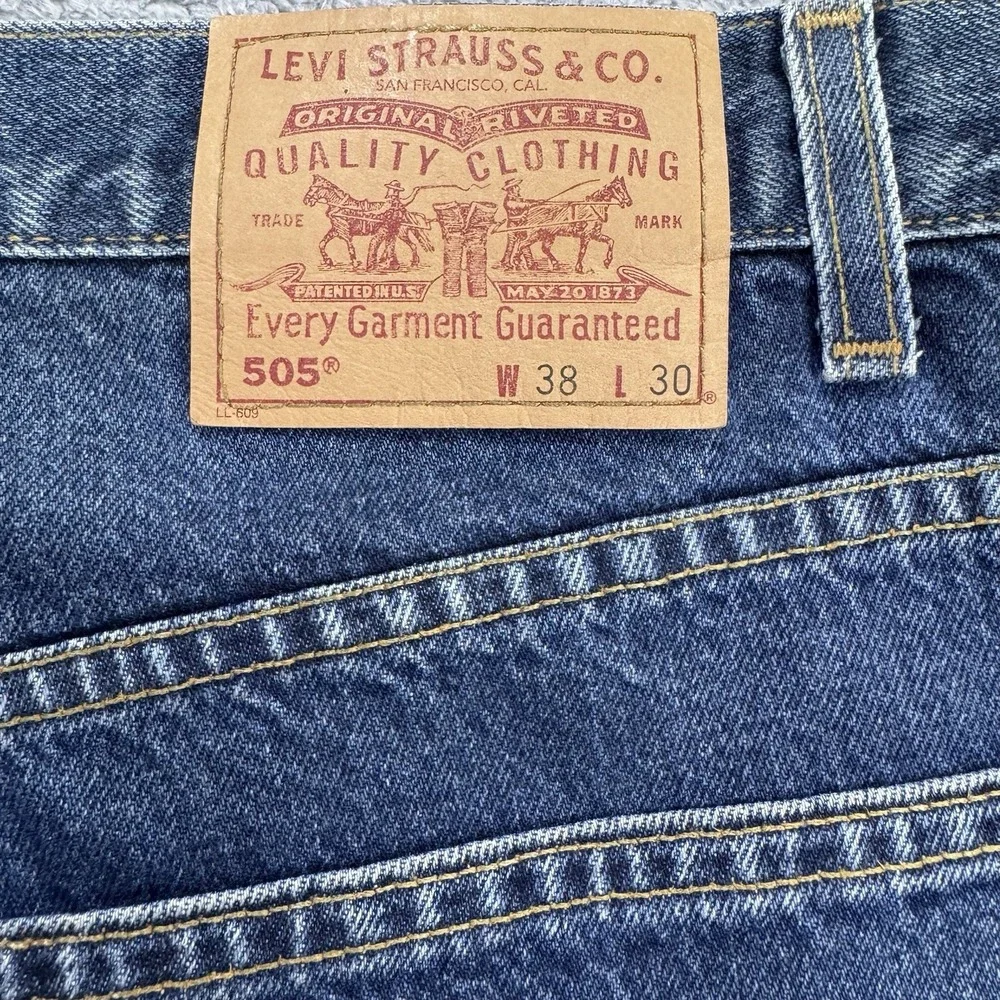 Levis 505 VTG Jeans Men 38x30 Blue Regular Straight Denim (99' VTG)‎